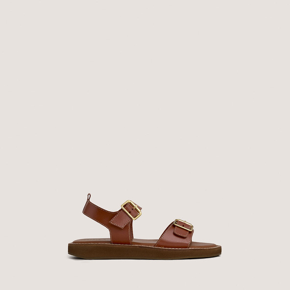 jonak Sandals with adjustable buckles in cognac leather WOMA