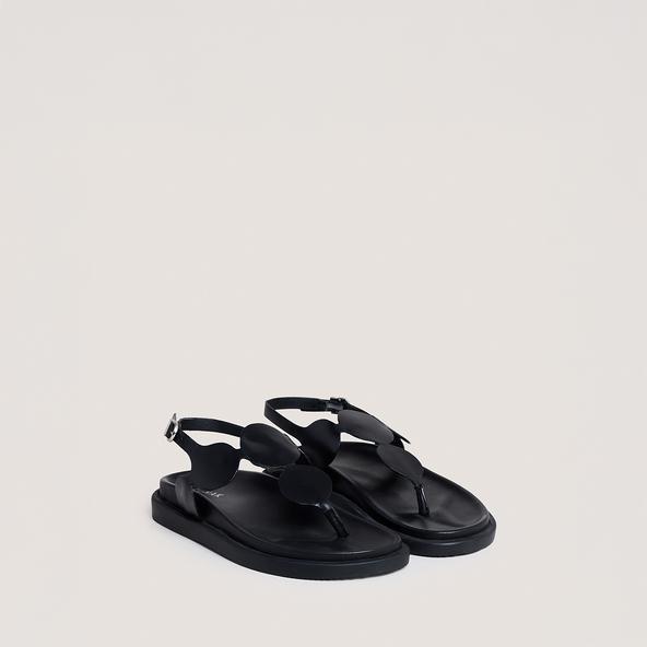 Jonak Sandals With Adjustable Straps In Black Leather WIND