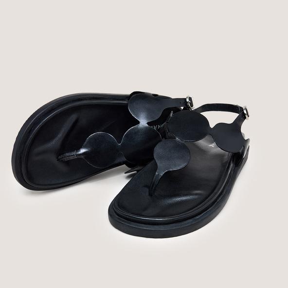 Jonak Sandals With Adjustable Straps In Black Leather WIND