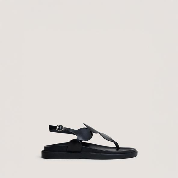 jonak Sandals with adjustable straps in black leather WIND