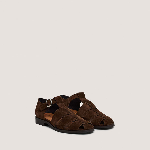 Jonak Sandals With Adjustable Straps In Brown Suede AGOSTA