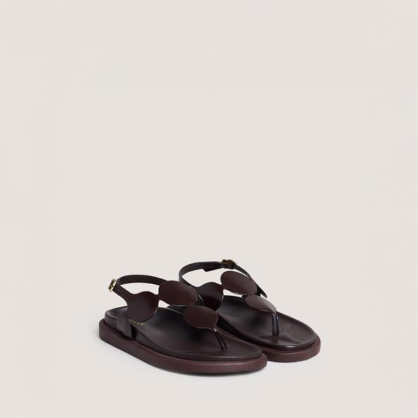 Jonak Sandals With Adjustable Straps In Dark Brown Leather WIND