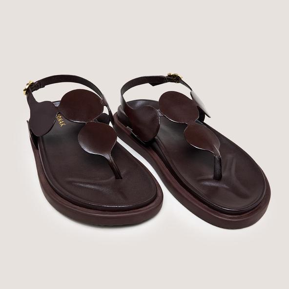 Jonak Sandals With Adjustable Straps In Dark Brown Leather WIND