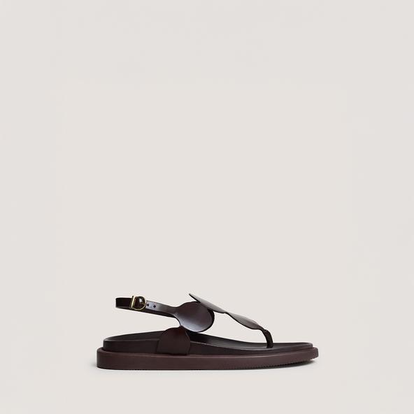 jonak Sandals with adjustable straps in dark brown leather WIND