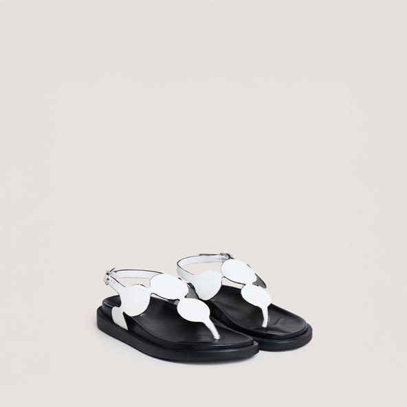 Jonak Sandals With Adjustable Straps In Ecru Leather WIND