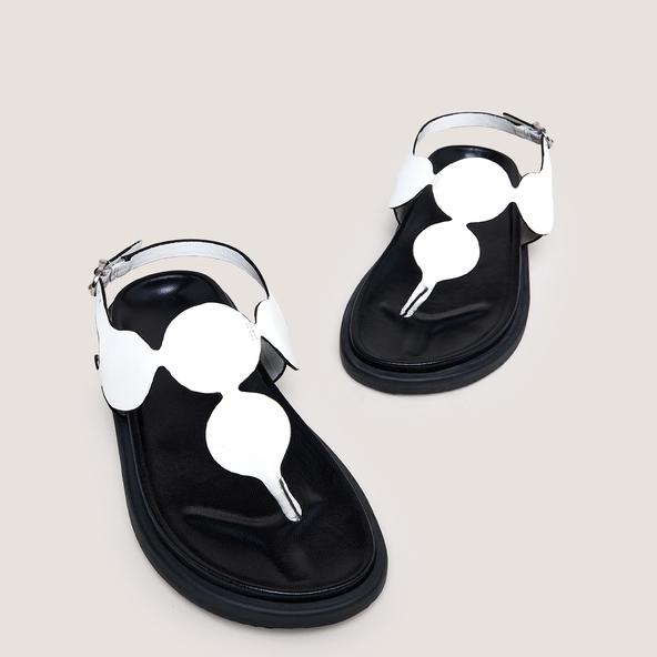 Jonak Sandals With Adjustable Straps In Ecru Leather WIND