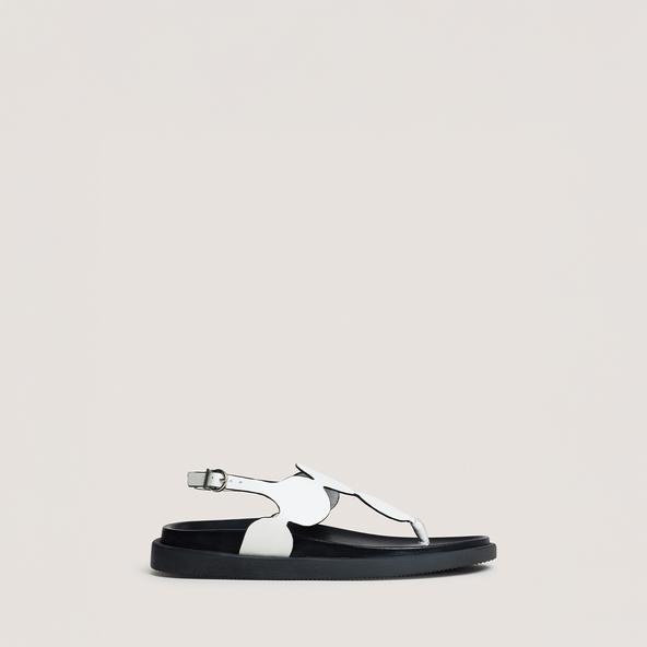 jonak Sandals with adjustable straps in ecru leather WIND
