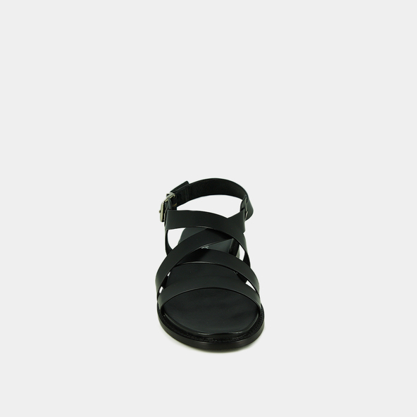Jonak Sandals With Criss-cross Straps And Adjustable Buckles In Black Leather WOKY