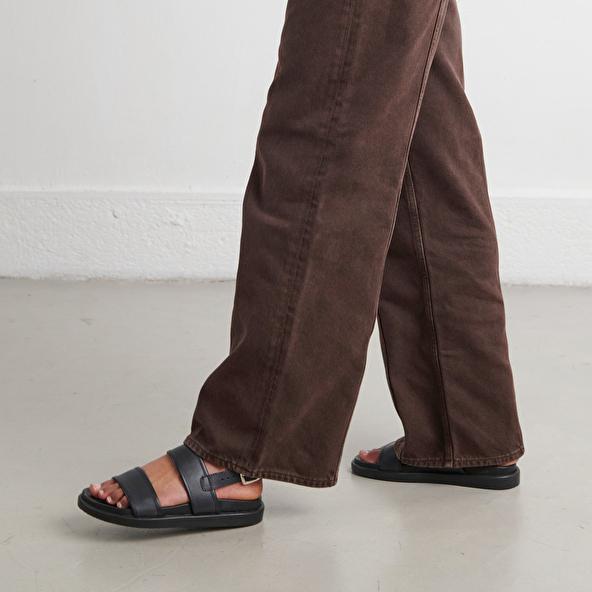 Jonak Sandals With Double Straps In Black Leather WICHITA