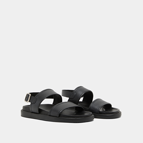 Jonak Sandals With Double Straps In Black Leather WICHITA