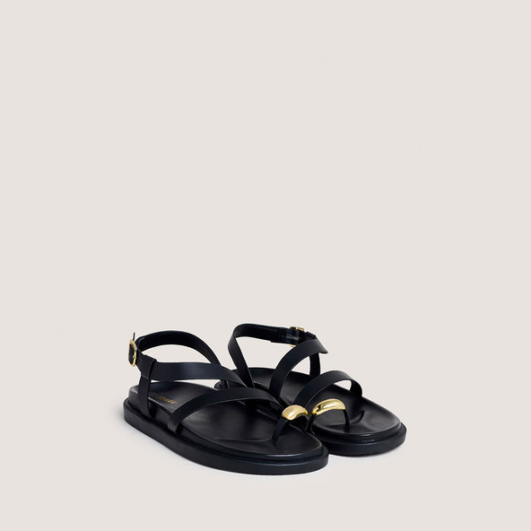 Jonak Sandals With Gold Details In Black Leather WEPS