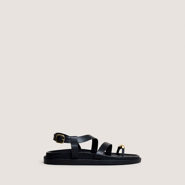 jonak Sandals with gold details in black leather WEPS