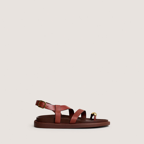 jonak Sandals with gold details in cognac leather WEPS