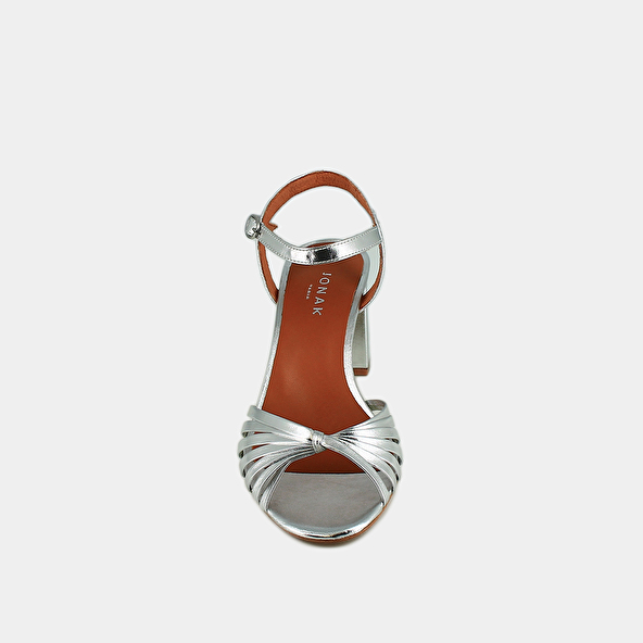 Jonak Sandals With Heels And Open Toes In Silver Metallic Leather VIPSY