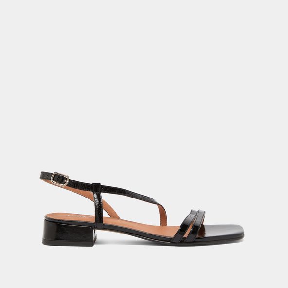 Jonak Sandals With Small Heels In Black Shiny Leather ANAYA
