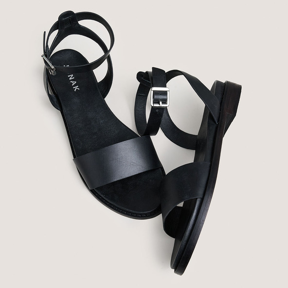 Jonak Sandals With Straps And Adjustable Buckles In Black Leather WIK