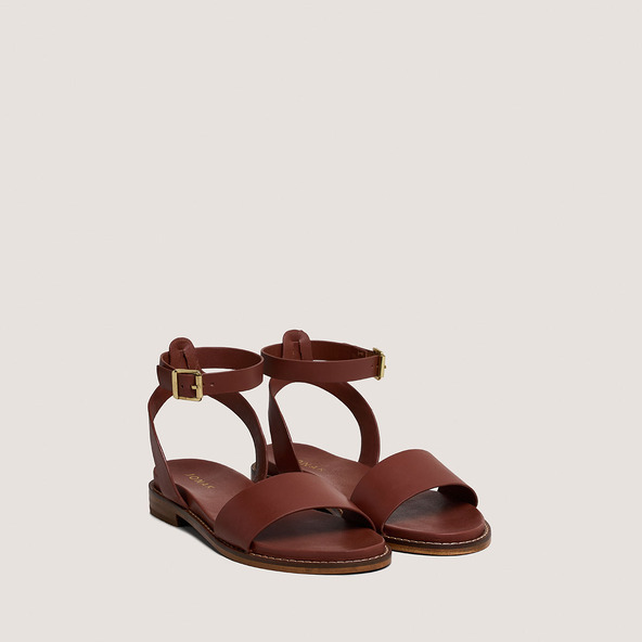 Jonak Sandals With Straps And Adjustable Buckles In Cognac Leather WIK