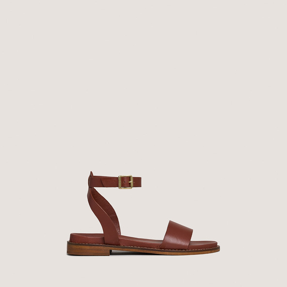 jonak Sandals with straps and adjustable buckles in cognac leather WIK