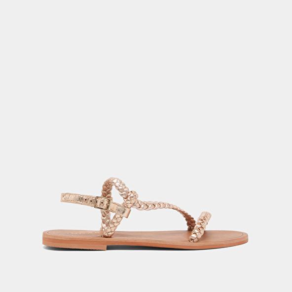 Jonak Sandals With Straps In Silver Metallic Leather WALLON