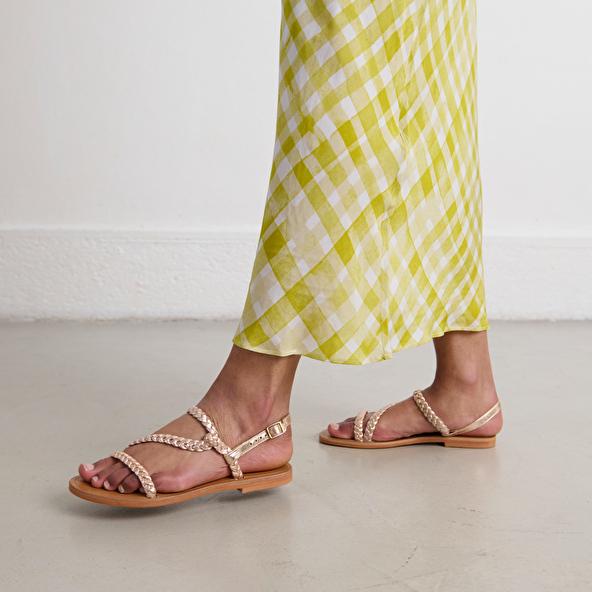 Jonak Sandals With Straps In Silver Metallic Leather WALLON