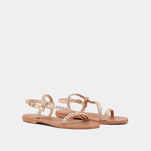 Jonak Sandals With Straps In Silver Metallic Leather WALLON