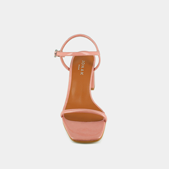 Jonak Sandals With Thin Straps In Pink Pleated Patent VEDETTE