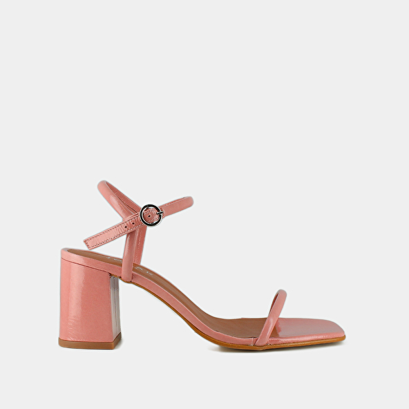 jonak Sandals with thin straps in pink pleated patent VEDETTE