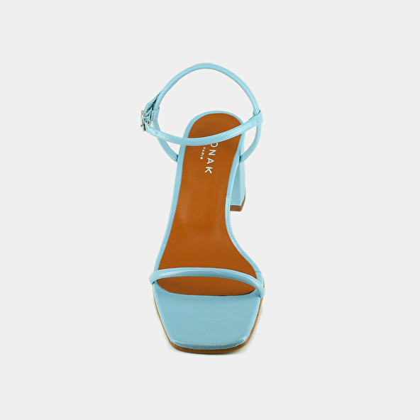 Jonak Sandals With Thin Straps In Sky Blue Pleated Patent VEDETTE
