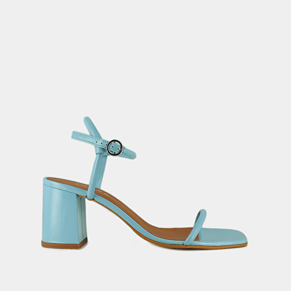 jonak Sandals with thin straps in sky blue pleated patent VEDETTE