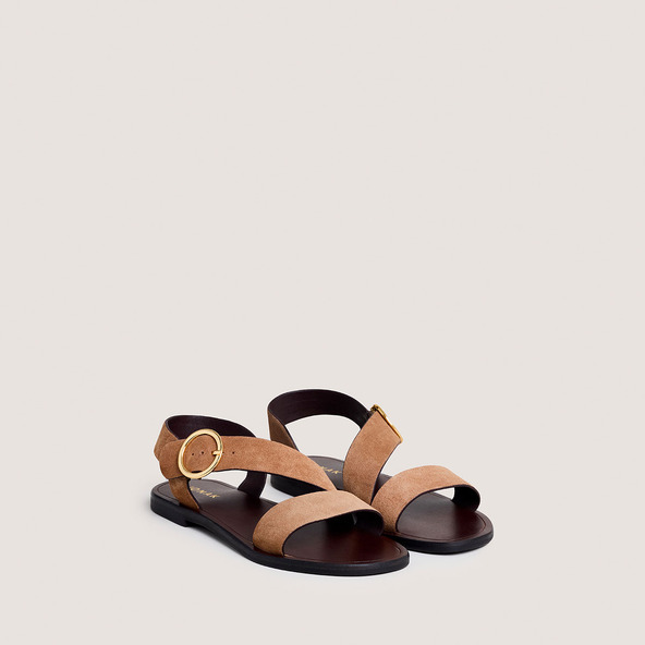 Jonak Sandals With Wide Straps And Adjustable Buckles In Taupe Crust WELBI