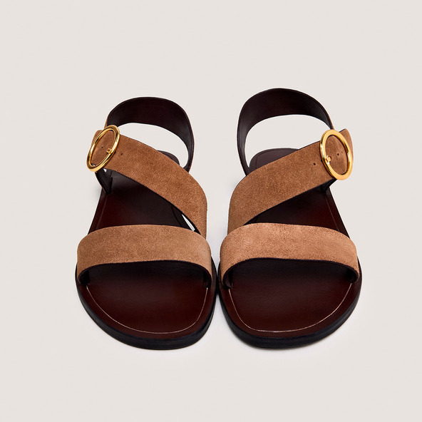 Jonak Sandals With Wide Straps And Adjustable Buckles In Taupe Crust WELBI