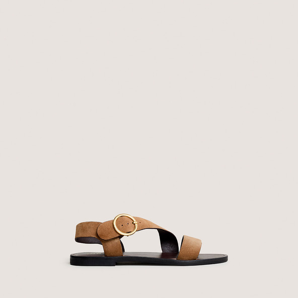 jonak Sandals with wide straps and adjustable buckles in taupe crust WELBI
