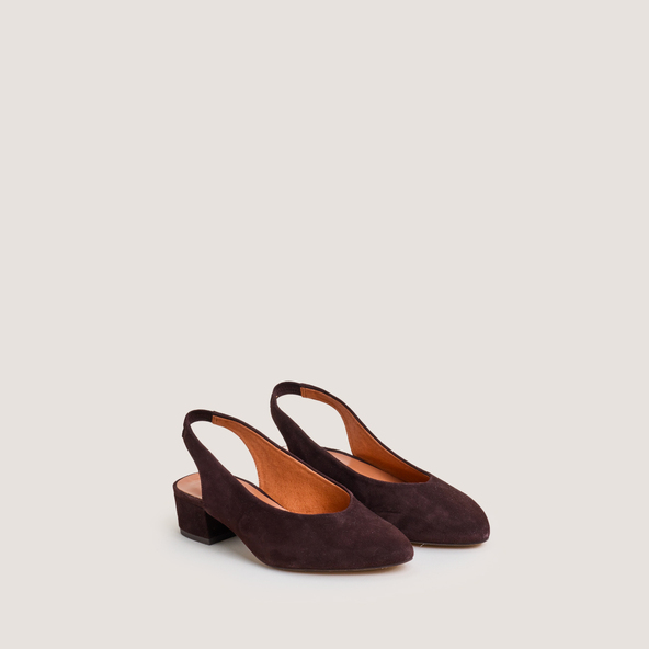 Jonak Slingback Ballet Flat In Dark Brown Velvet VINCE