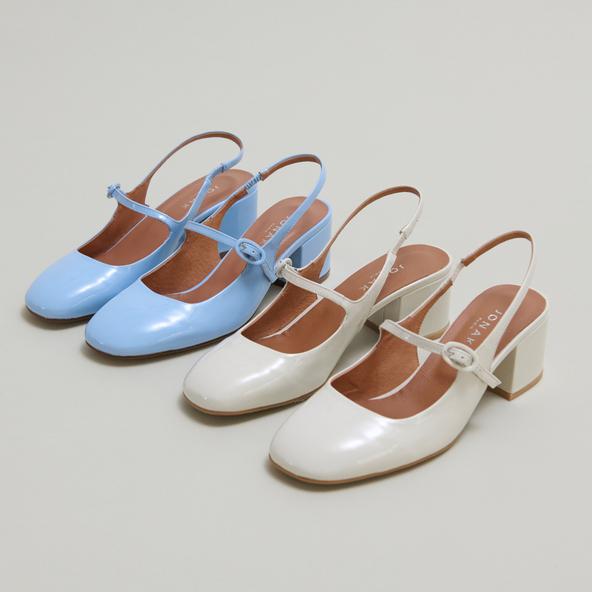 Jonak Slingback Briefs With Heels In Pearl Lacquer DAUPHINE