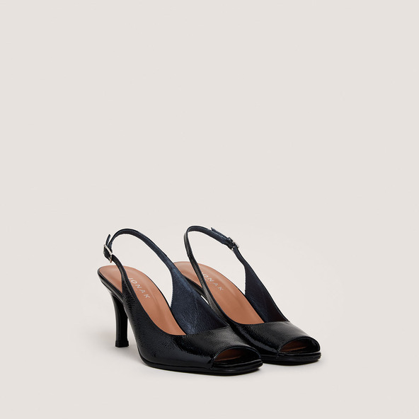 Jonak Slingback Pumps In Black Shiny Leather DEVOTION