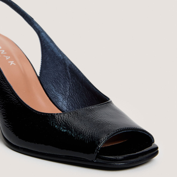 Jonak Slingback Pumps In Black Shiny Leather DEVOTION