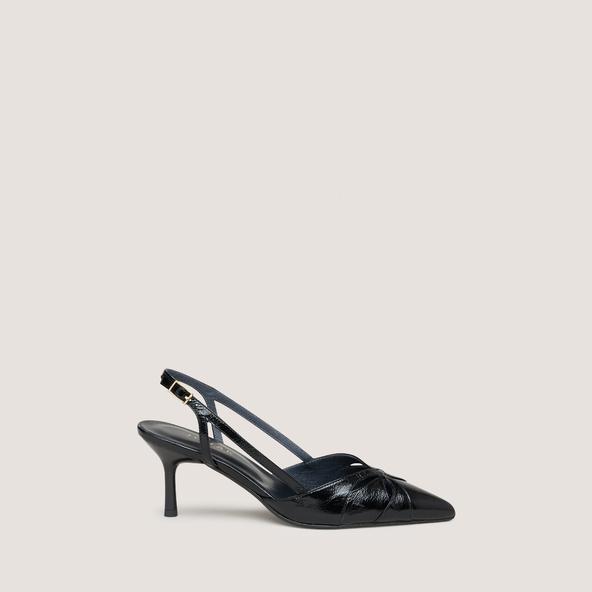 jonak Slingback pumps with pointed toes in black shiny leather DAMOUR