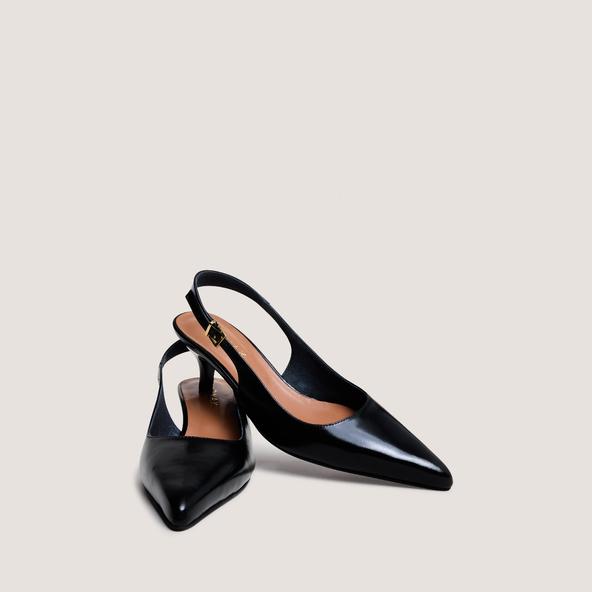 Jonak Slingback Pumps With Small Heels In Black Leather DOUALA