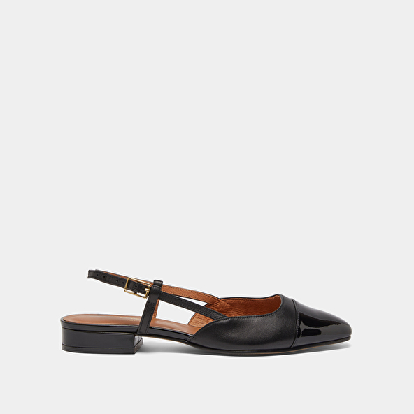 Jonak Slingbacks Ballet Flats In Black Patent And Leather DHAPOU