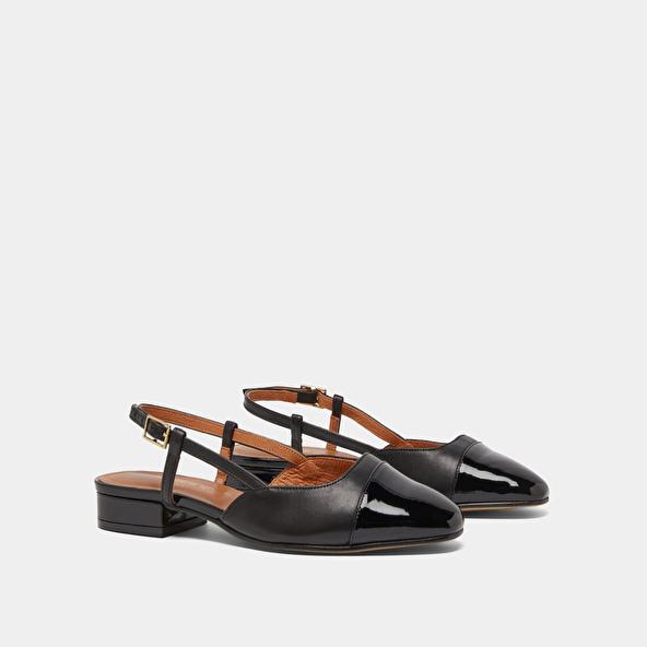 Jonak Slingbacks Ballet Flats In Black Patent And Leather DHAPOU
