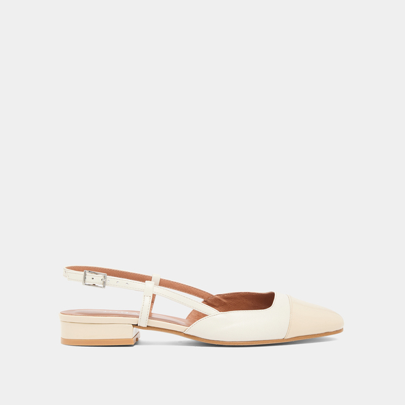 Jonak Slingbacks Ballet Flats In Ecru Patent And Leather DHAPOU