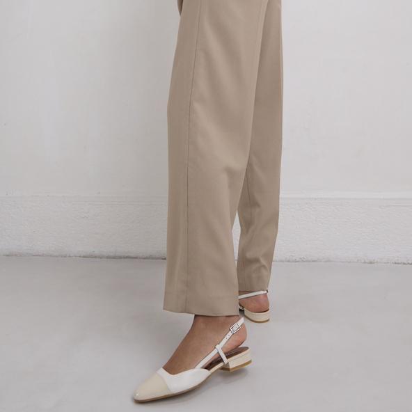 Jonak Slingbacks Ballet Flats In Ecru Patent And Leather DHAPOU