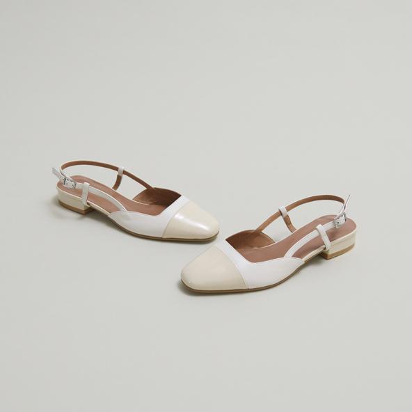 jonak Slingbacks ballet flats in ecru patent and leather DHAPOU