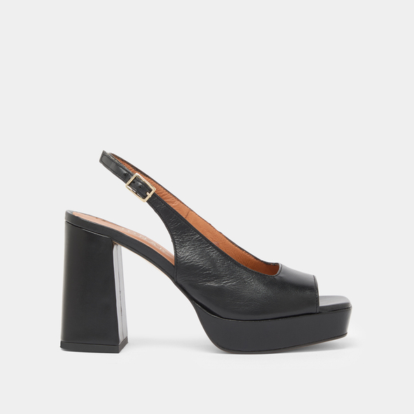 Jonak Square Toe Pumps With High Heels In Black Leather VLAD