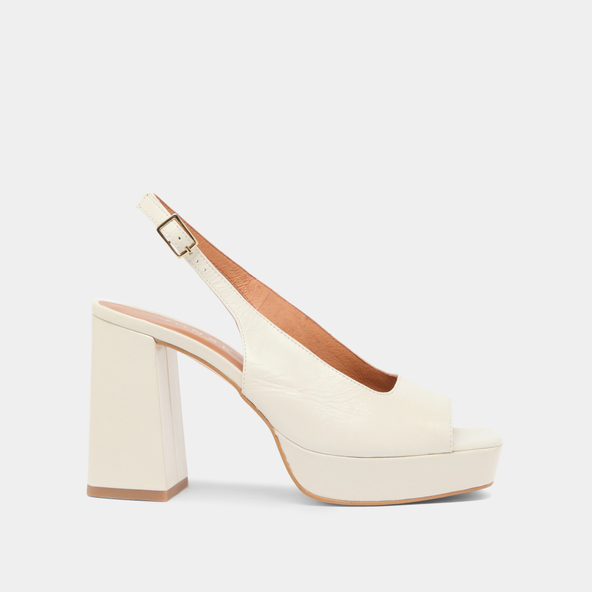 Jonak Square Toe Pumps With High Heels In Ecru Aged Leather VLAD