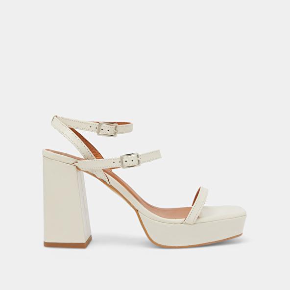 Jonak Strap And Platform Sandals In Unbleached Distressed Leather VLADO