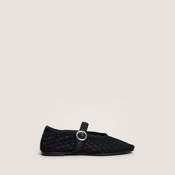 jonak Strapped ballerinas - Capsule Mini in black mesh and black leather DEESSIA