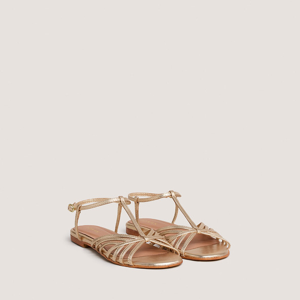 Jonak Strapped Sandals In Gold Metallic Leather WALLONIE