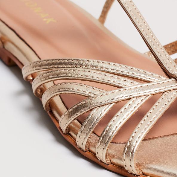 Jonak Strapped Sandals In Gold Metallic Leather WALLONIE