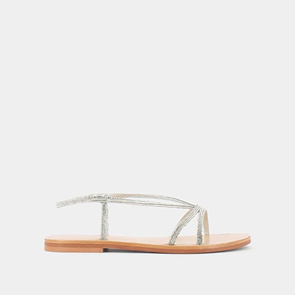 Jonak Strappy Sandals In Leather And Silver Rhinestones WANDA